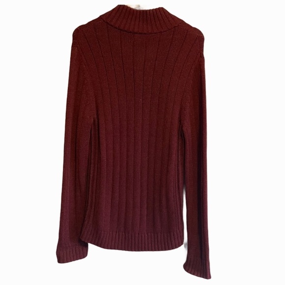 Denver Hayes burgundy 1/4 zip fireside knit cozy sweater preppy corpcore - Picture 7 of 8